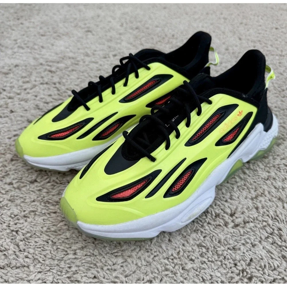 Adidas Shoes Men's 6.5 Ozworld‎ Oznova Neon Yellow Black Red Chunky Sneakers